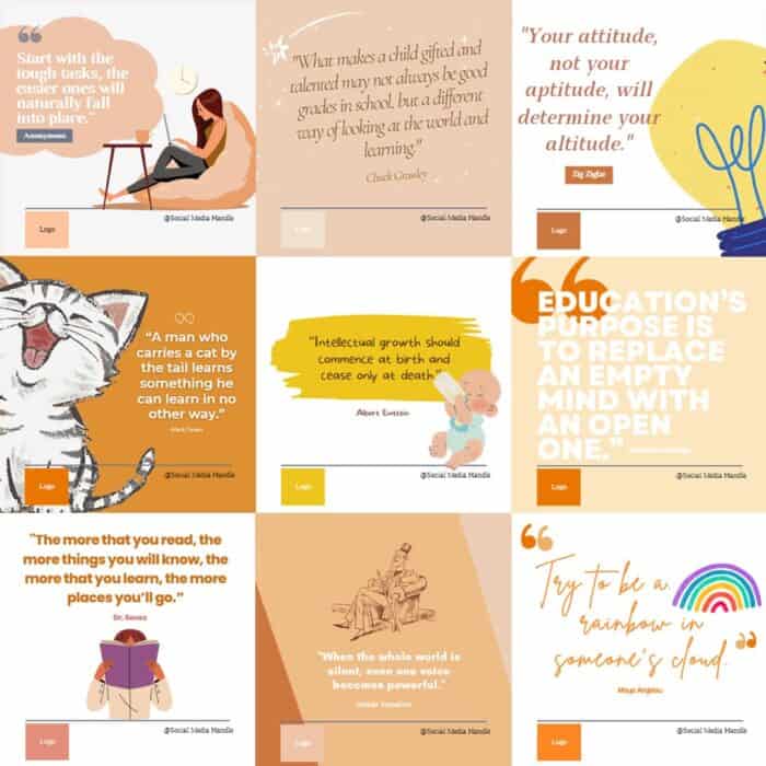 50 Social Media Templates - Education Quotes Samples 1